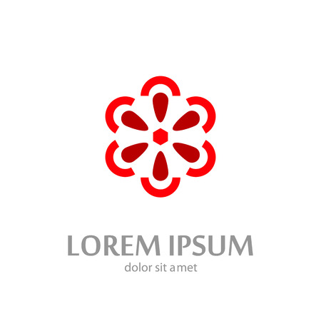 Humanity flower lowercase flat logo design templateのイラスト素材