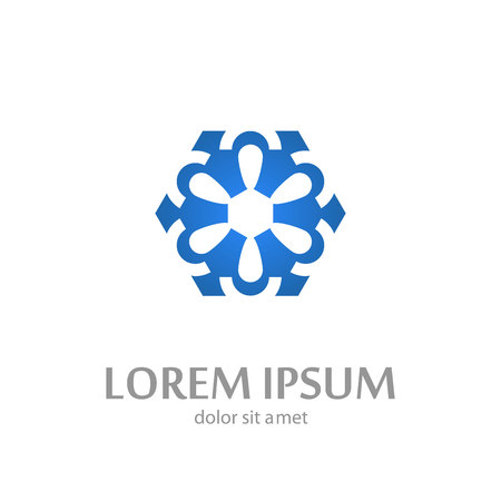 Humanity flower lowercase flat logo design templateのイラスト素材