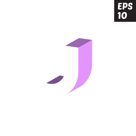 Initial letter J lowercase logo design template block violet purpleのイラスト素材