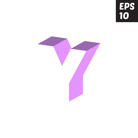 Initial letter Y lowercase logo design template block violet purpleのイラスト素材