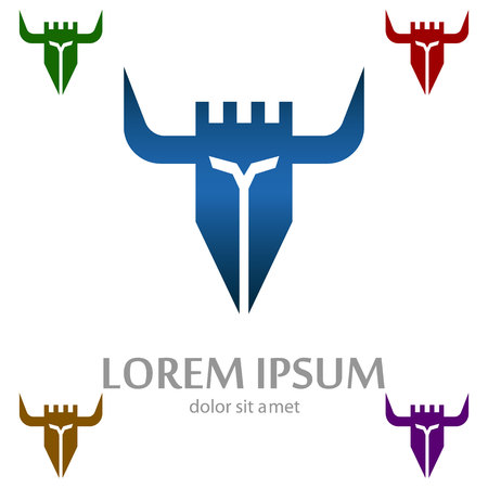 Medieval knight lowercase flat logo design template. Colorful media icon. Vision Logotype concept idea.のイラスト素材