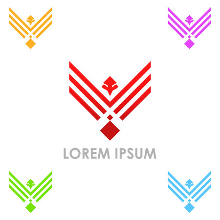 Bird line lowercase flat logo design template. Colorful media icon. Vision Logotype concept idea.のイラスト素材