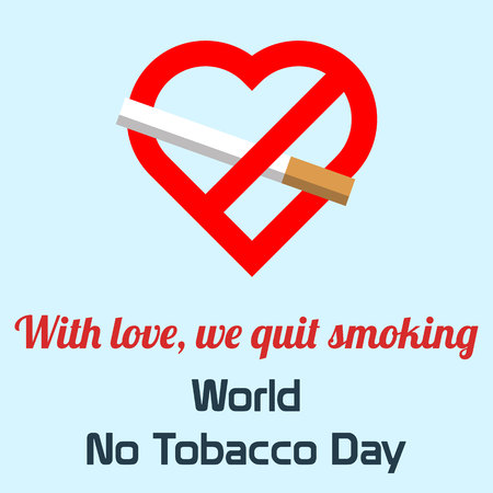 World no tobacco day celebation, sign for remembrance design illustration flat cute cartoon 31 may trend popularのイラスト素材