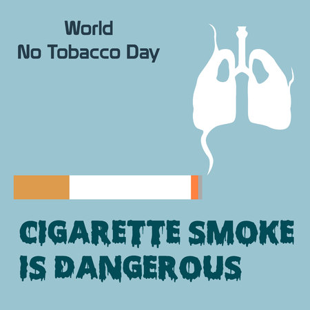 World no tobacco day celebation, sign for remembrance design illustration flat cute cartoon 31 may trend popularのイラスト素材