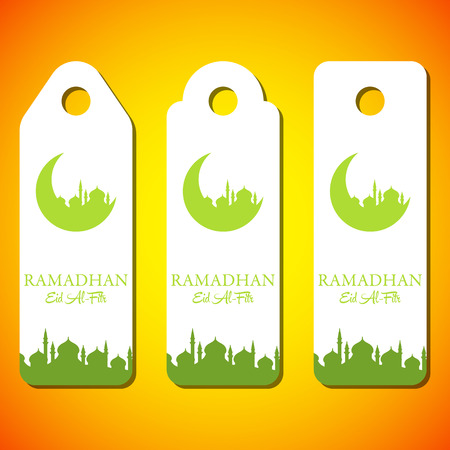 Ramadhan kareem illustration standing hanger in three versionのイラスト素材