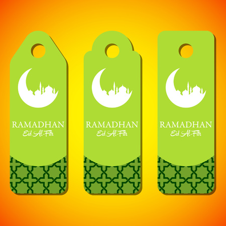 Ramadhan kareem illustration standing hanger in three versionのイラスト素材