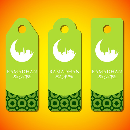 Ramadhan kareem illustration standing hanger in three versionのイラスト素材