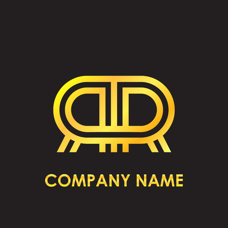 Initial letter RR elegant gold reflected lowercase logo template in black backgroundのイラスト素材