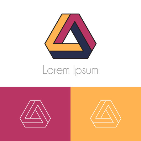 Abstract geometric lowercase flat logo design template. Colorful media icon. Vision Logotype concept idea.のイラスト素材