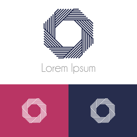 Abstract geometric lowercase flat icon design template. Colorful media icon. Vision icon concept idea.のイラスト素材