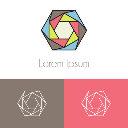 Abstract geometric lowercase flat logo design template. Colorful media icon. Vision Logotype concept idea.のイラスト素材