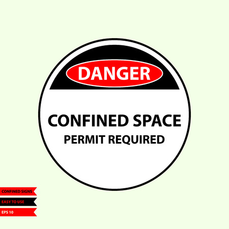 Confined sign in vector style version, easy to use and print.のイラスト素材
