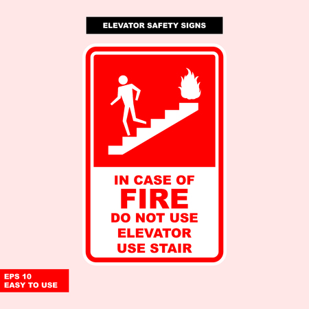 Elevator sign in vector style version, easy to use and printのイラスト素材