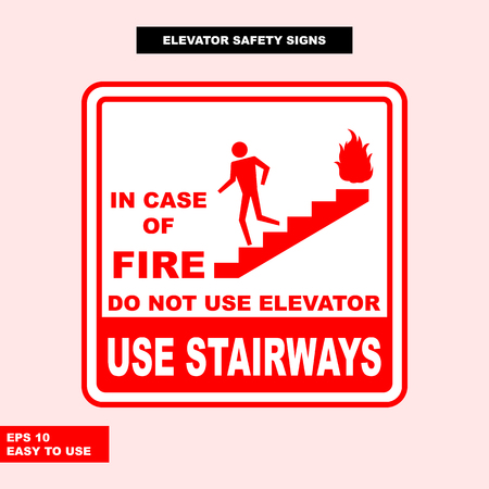 Elevator sign in vector style version, easy to use and printのイラスト素材