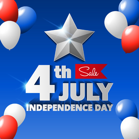 4th of July sale poster vector illustrationのイラスト素材