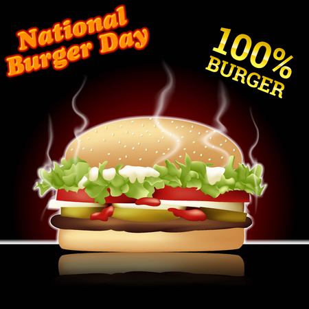 National burger day vector illustration for greeting card, poster and bannerのイラスト素材