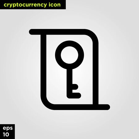 Cryptocurrency icon certificate set line version. Modern computer network technology sign and symbolのイラスト素材