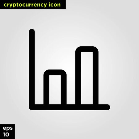 Cryptocurrency icon graph set line version. Modern computer network technology sign and symbolのイラスト素材