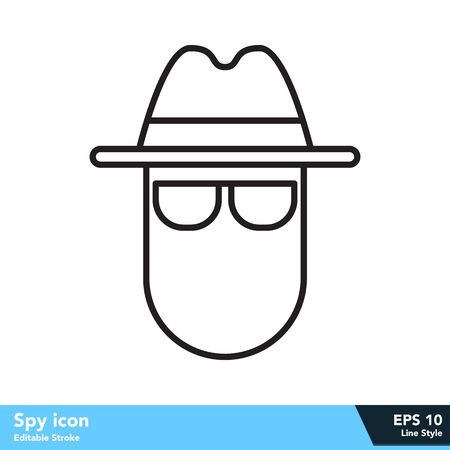Spy icon in line style, with editable strokeのイラスト素材