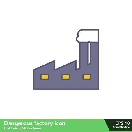 Dangerous factory icon in smooth style, with pixel perfect and editable strokeのイラスト素材