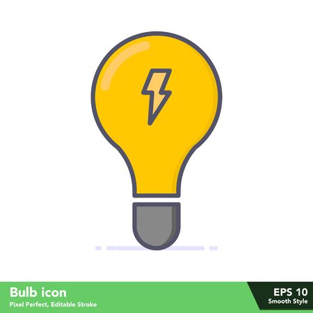 Bulb icon in smooth style, with pixel perfect and editable stroke eps 10のイラスト素材