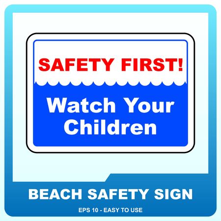 Beach safety sign to guide visitorのイラスト素材