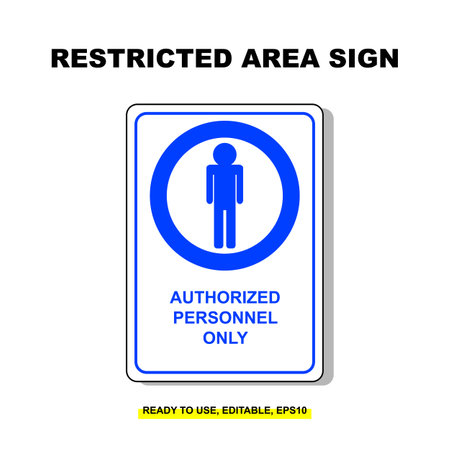 High-Security Zone Signs. Danger, Warning, and Restricted Accessのイラスト素材
