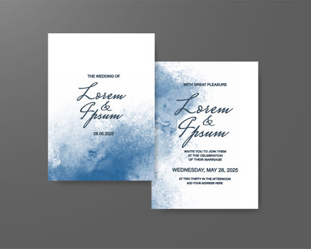 Wedding invitation with abstract watercolor backgroundのイラスト素材