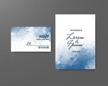 Wedding invitation with abstract watercolor backgroundのイラスト素材