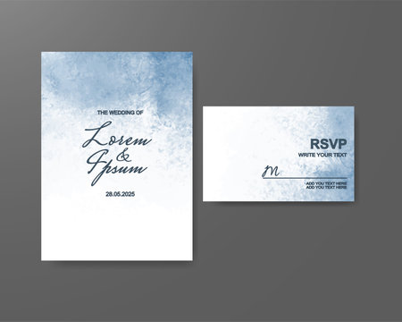 Wedding invitation with abstract watercolor backgroundのイラスト素材