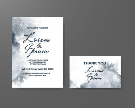 Wedding invitation with abstract watercolor backgroundのイラスト素材