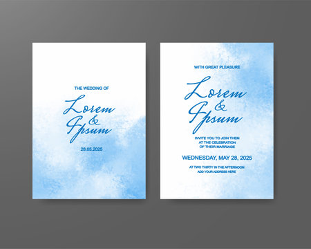 Wedding invitation with abstract watercolor backgroundのイラスト素材
