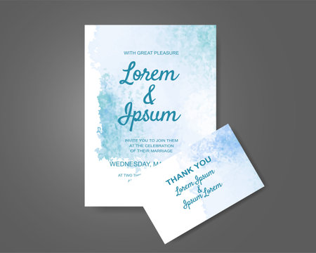 Wedding invitation with abstract watercolor backgroundのイラスト素材