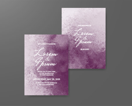 Wedding invitation with Abstract splashed watercolor backgroundのイラスト素材