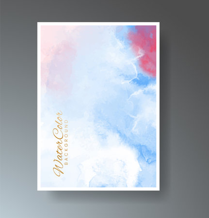 Cards with bright colorful vector watercolor background. Design for your date, postcard, banner.のイラスト素材