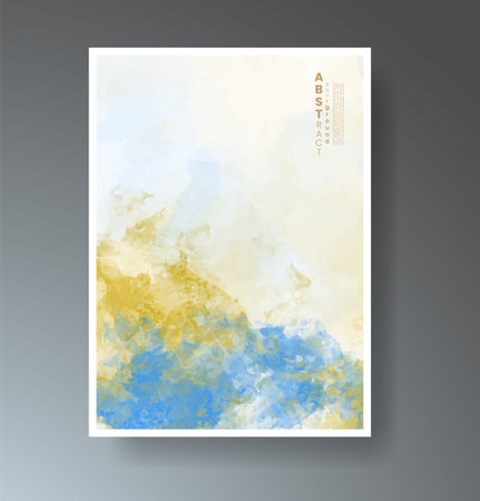 Cards with bright colorful vector watercolor background. Design for your date, postcard, banner.のイラスト素材