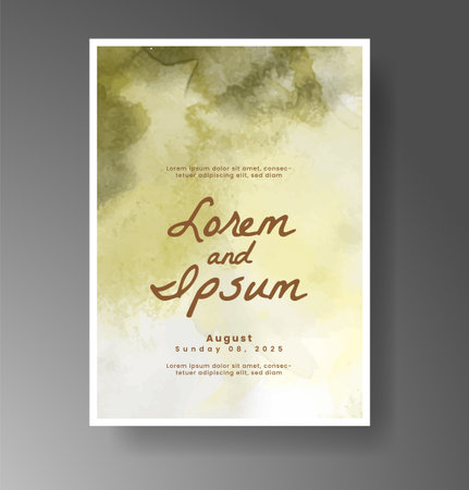 Wedding invitation with Abstract splashed watercolor backgroundのイラスト素材