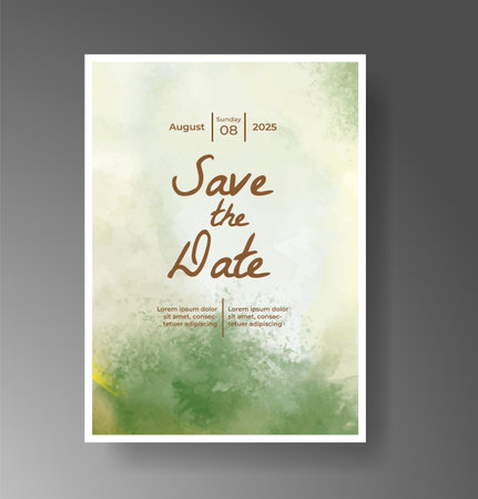 Wedding invitation with Abstract splashed watercolor backgroundのイラスト素材
