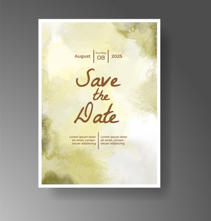 Wedding invitation with Abstract splashed watercolor backgroundのイラスト素材