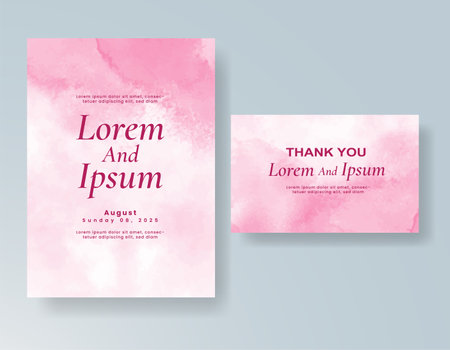 Wedding invitation with abstract splash watercolorのイラスト素材