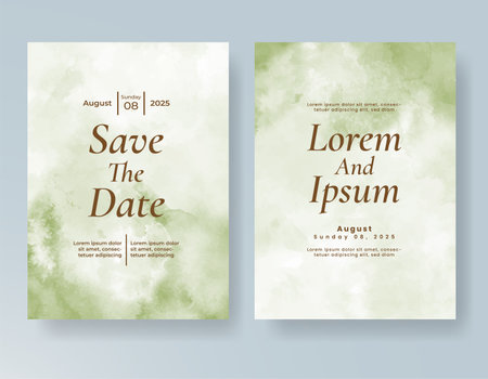 Wedding invitation with abstract splash watercolorのイラスト素材