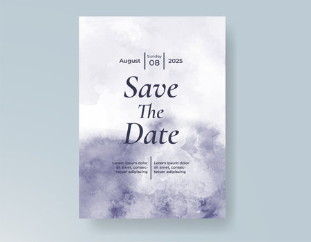 Wedding invitation with abstract splash watercolorのイラスト素材