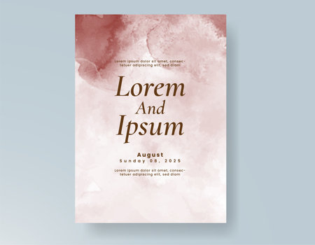 Wedding invitation with abstract splash watercolorのイラスト素材