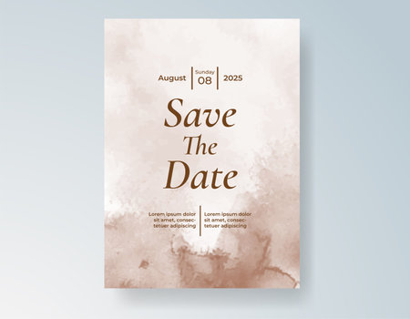 Wedding invitation with abstract splash watercolorのイラスト素材