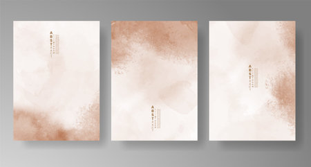 Set of cards with bright colorful vector watercolor background. Design for your date, postcard, banner.のイラスト素材