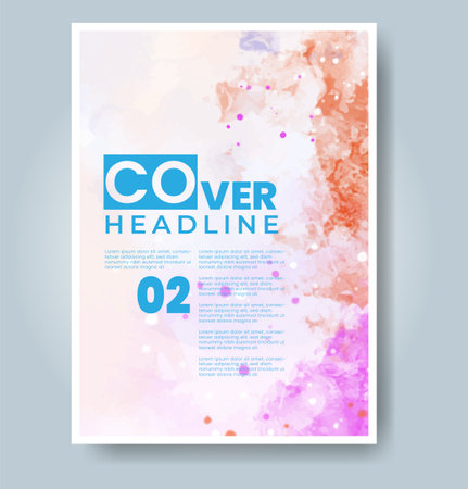 Cards with bright colorful vector watercolor background. Design for your date, postcard, banner.のイラスト素材