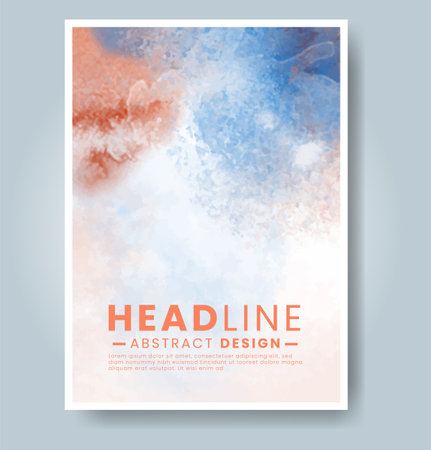 Cards with bright colorful vector watercolor background. Design for your date, postcard, banner.のイラスト素材