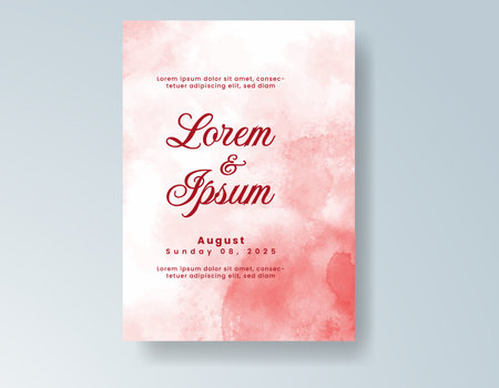 Watercolor wedding invitation card, design template for invitationのイラスト素材