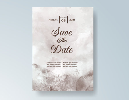 Watercolor wedding invitation cardのイラスト素材