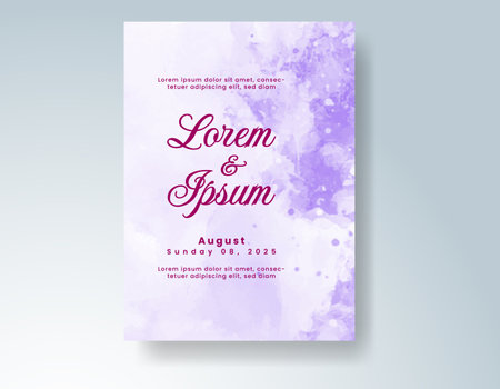 Watercolor wedding invitation card, design template for invitationのイラスト素材